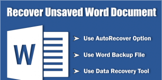 How to recover unsaved word document