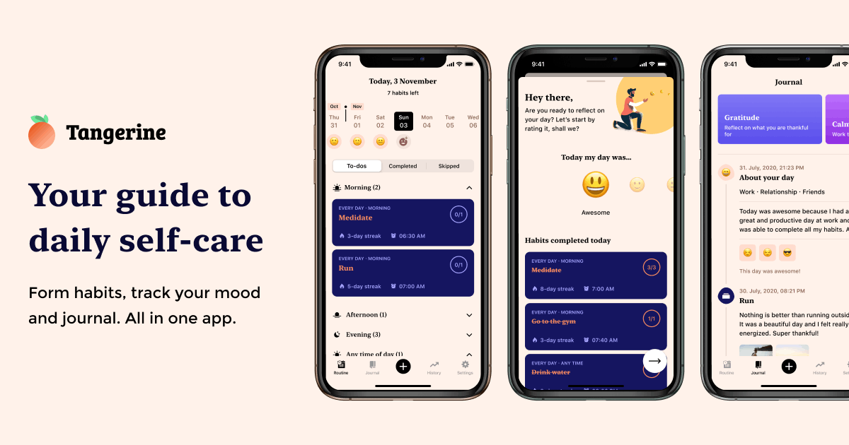Practice Self-Care and Set Goals with the Tangerine App