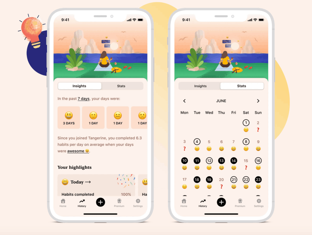 Practice Self-Care and Set Goals with the Tangerine App